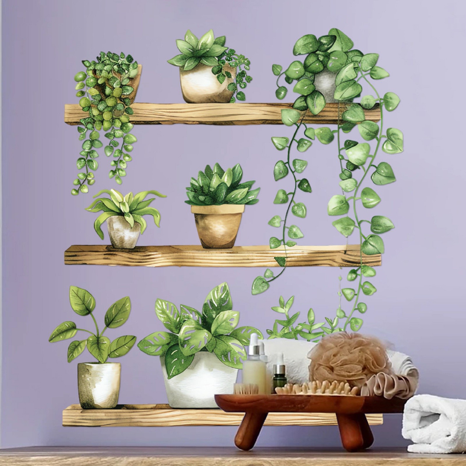 Home Decor Window Blinds - 1pc Green Plant Potted Cute Cartoon
