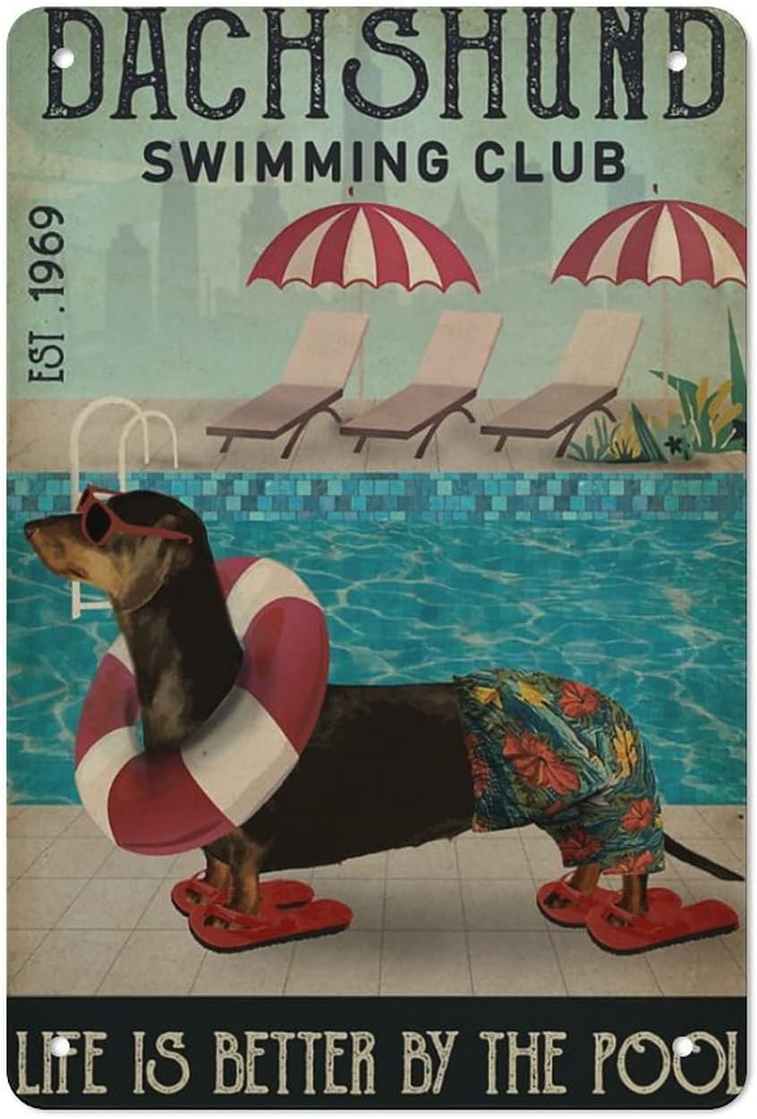 Home Decor Shop - 1s,Tin Sign Metal Poster Dachshund Retro