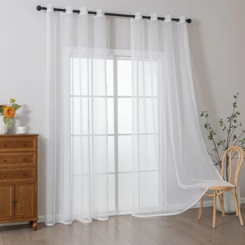 Home Decor Window Blinds - Elegant Modern Solid Color Sheer Curtain