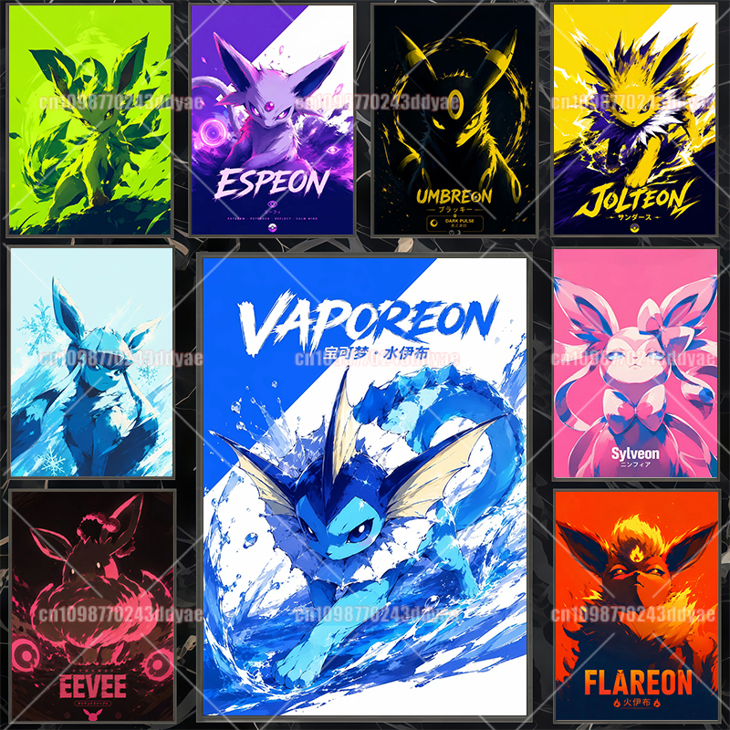 Canvas Painting - Pokemon American-style Screen Printing Trend Poster