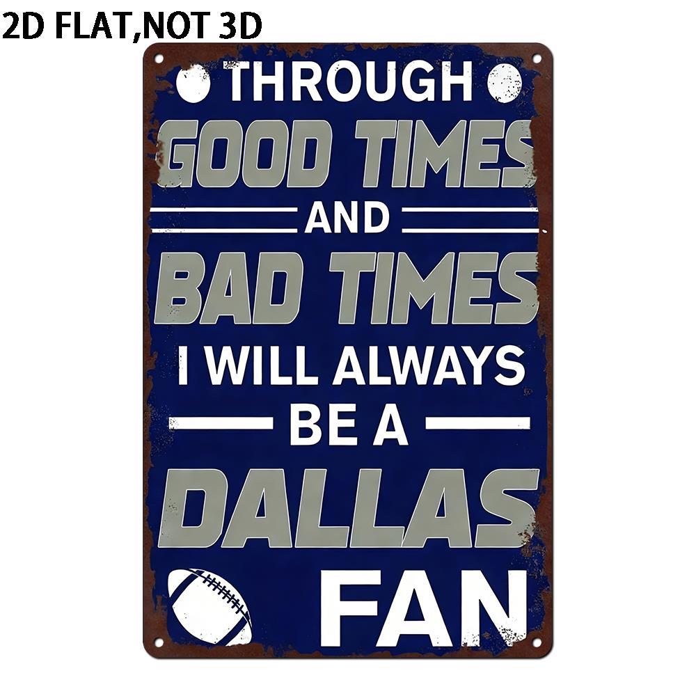 Home Decor Dallas - 2D Flat Dallas Metal Sign, 8x12