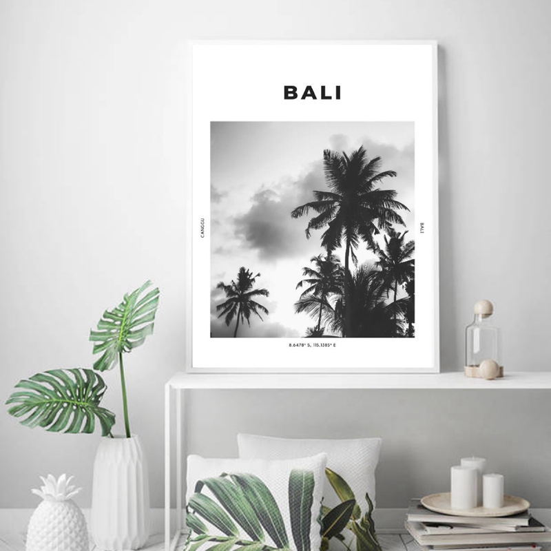 Bali Travel Print Black White  - Home Decor Ubud review and price