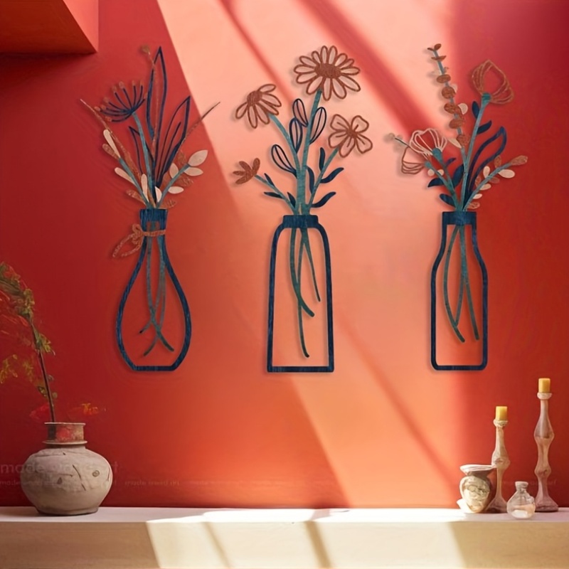 3 Large Floral Wall Art Sculpt - Home Decor Orange review and price