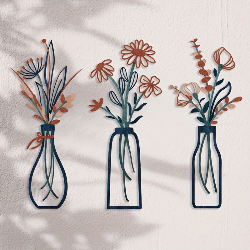 3 Large Floral Wall Art Sculpt - Home Decor Orange review and price