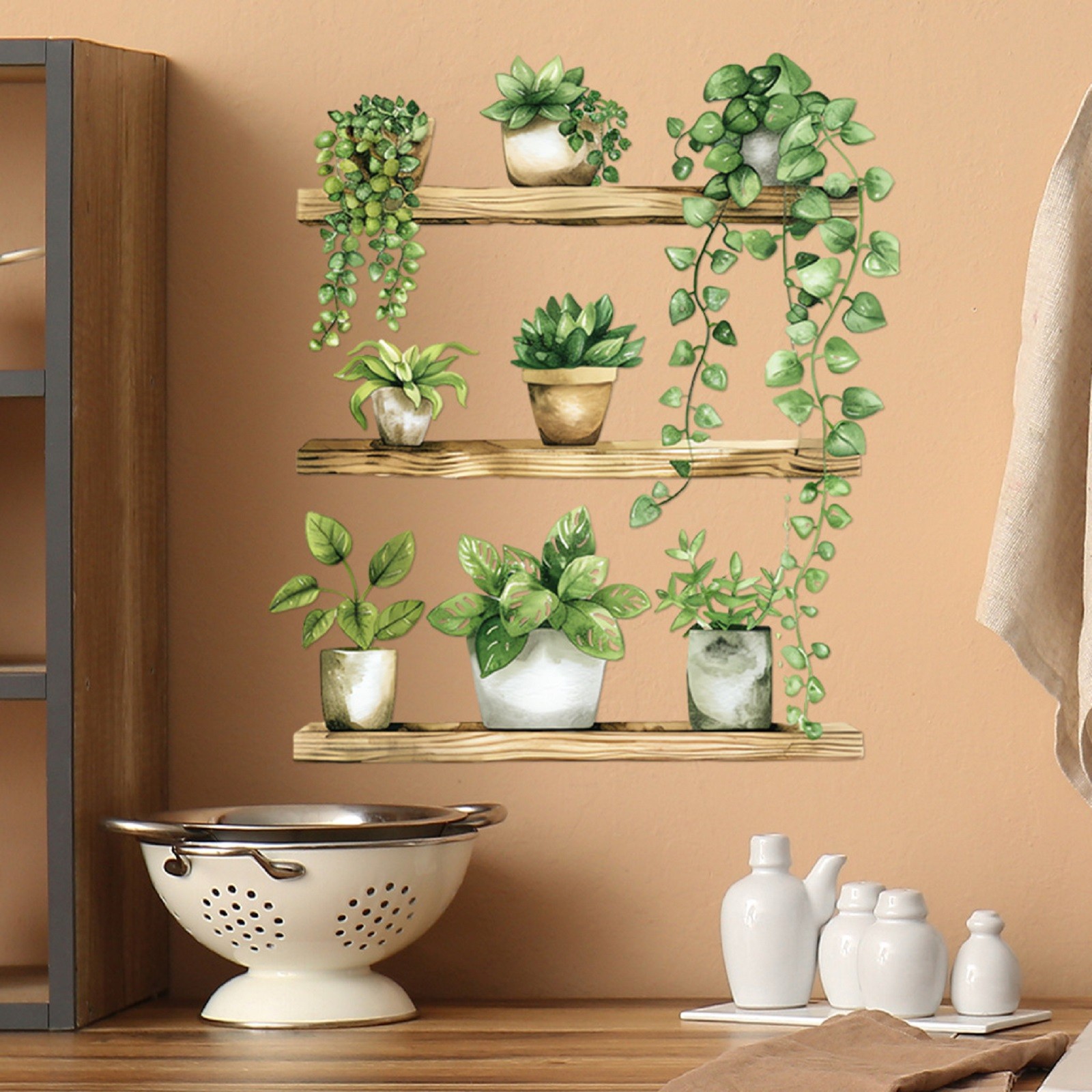1pc Green Plant Potted Cute Ca - Home Decor Window Blinds review and price