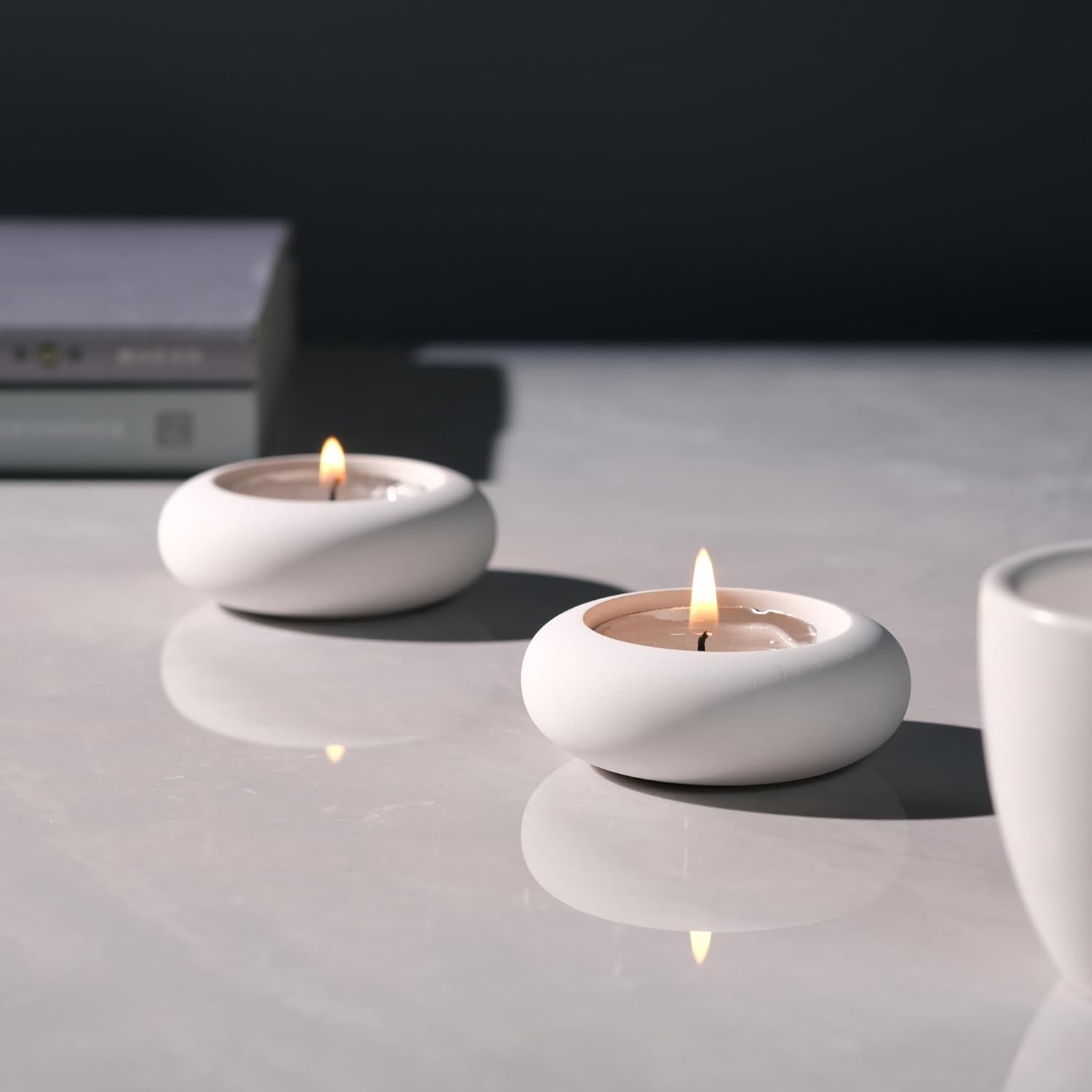 Handmade Pebble Tealight Candl - Home Decor White review and price
