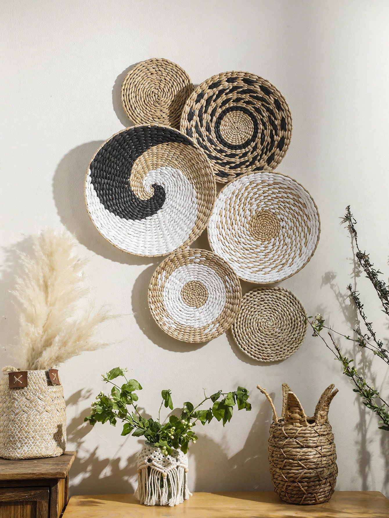 1/6 Pcs Boho Hand Woven Wall B - Woven Wall Basket review and price