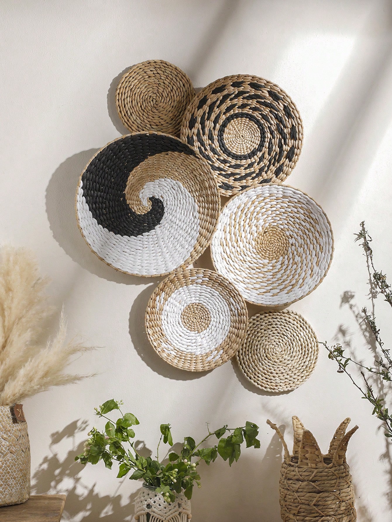 1/6 Pcs Boho Hand Woven Wall B - Woven Wall Basket review and price