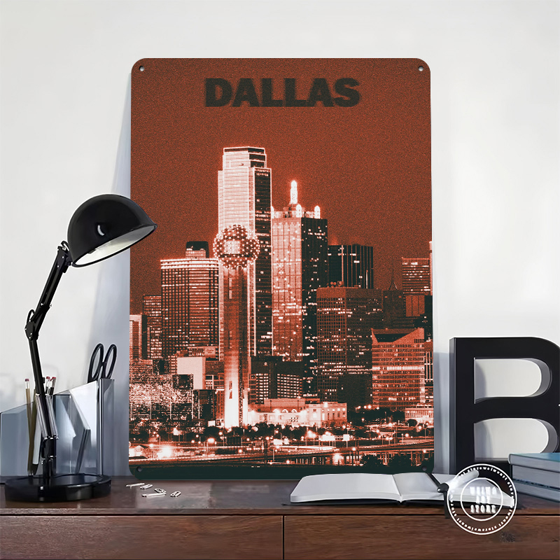 Dallas Skyline Tinplate Poster - Home Decor Dallas review and price