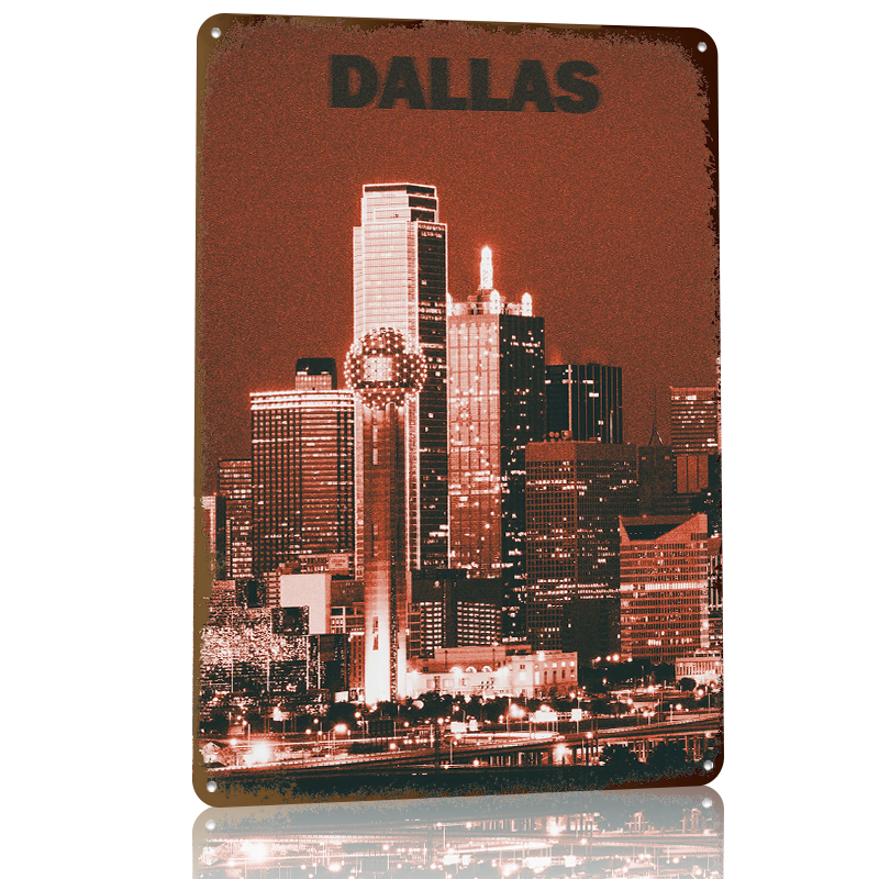 Dallas Skyline Tinplate Poster - Home Decor Dallas review and price