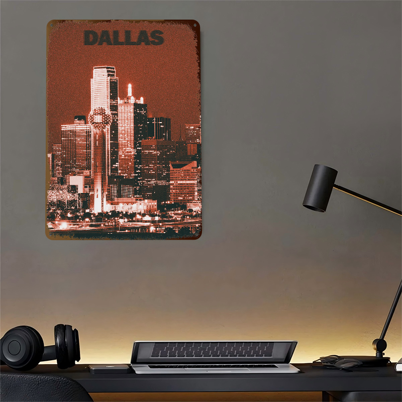 Dallas Skyline Tinplate Poster - Home Decor Dallas review and price