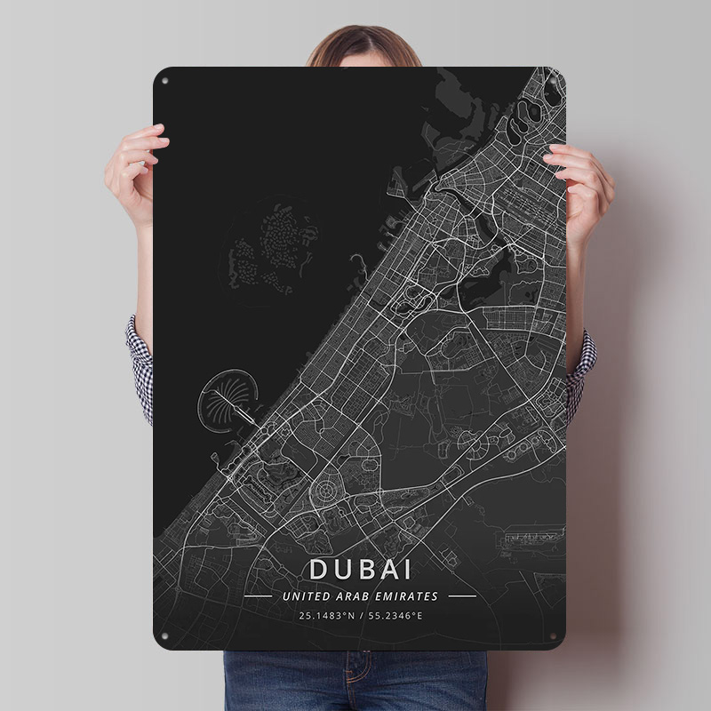 Dubai UAE Tin Sign Wall Art Po - Home Decor Uae review and price