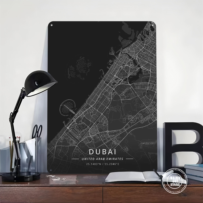 Dubai UAE Tin Sign Wall Art Po - Home Decor Uae review and price