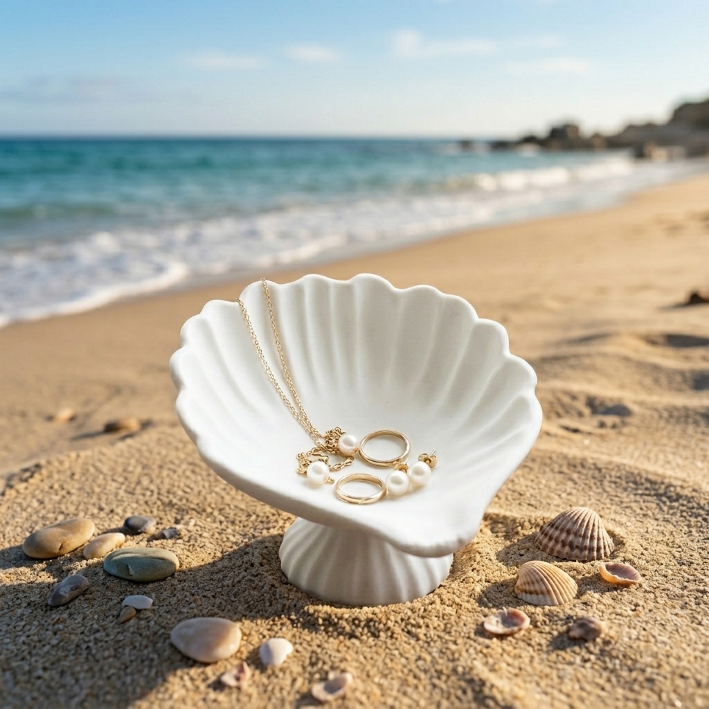 Seashell Jewelry Dish Trinket  - Home Decor White review and price