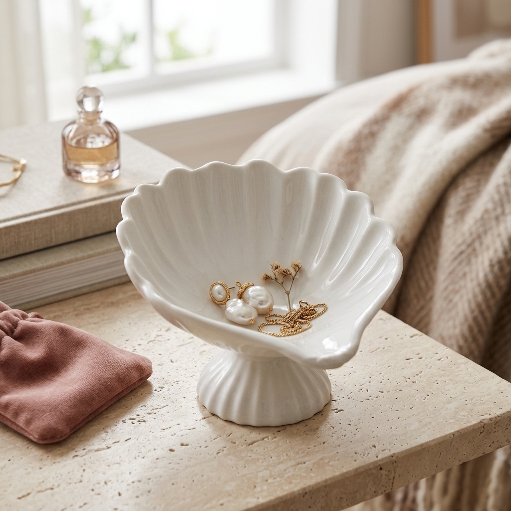 Seashell Jewelry Dish Trinket  - Home Decor White review and price