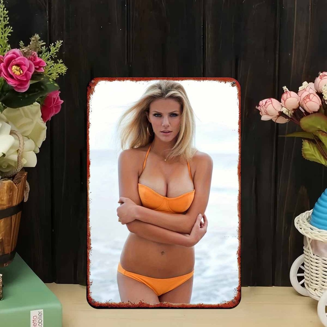 Vintage Orange Bikini Beach Gi - Home Decor Orange review and price
