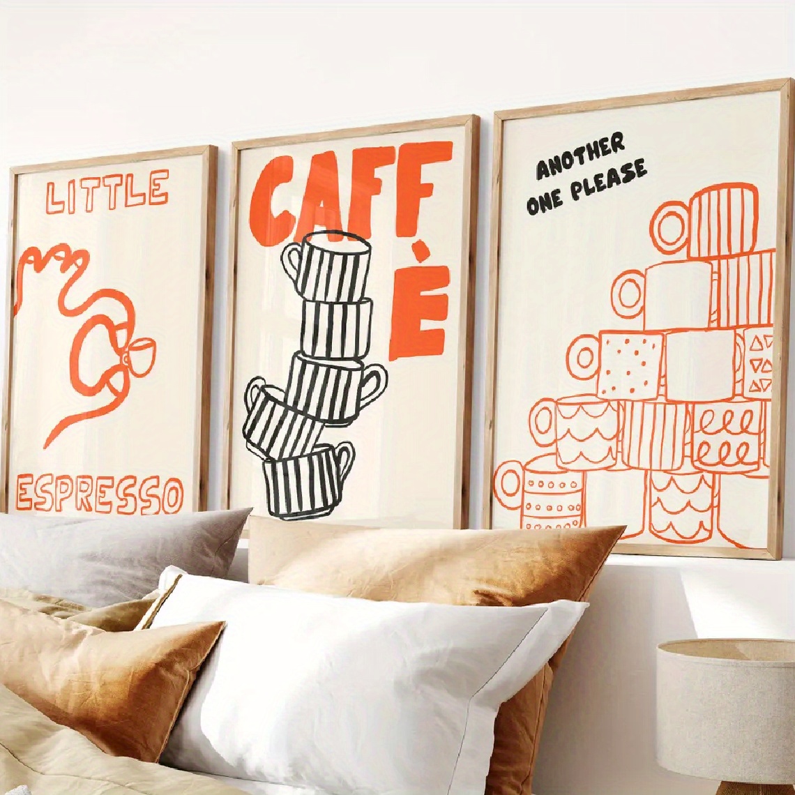 1/3pcs Italian Coffee Canvas P - Home Decor Orange review and price