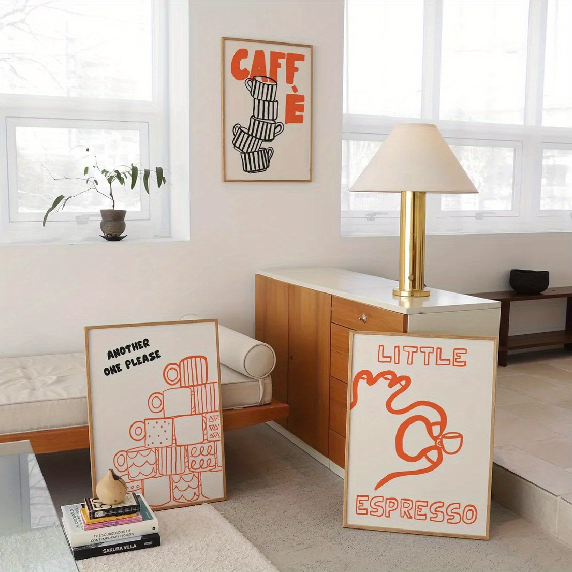 1/3pcs Italian Coffee Canvas P - Home Decor Orange review and price