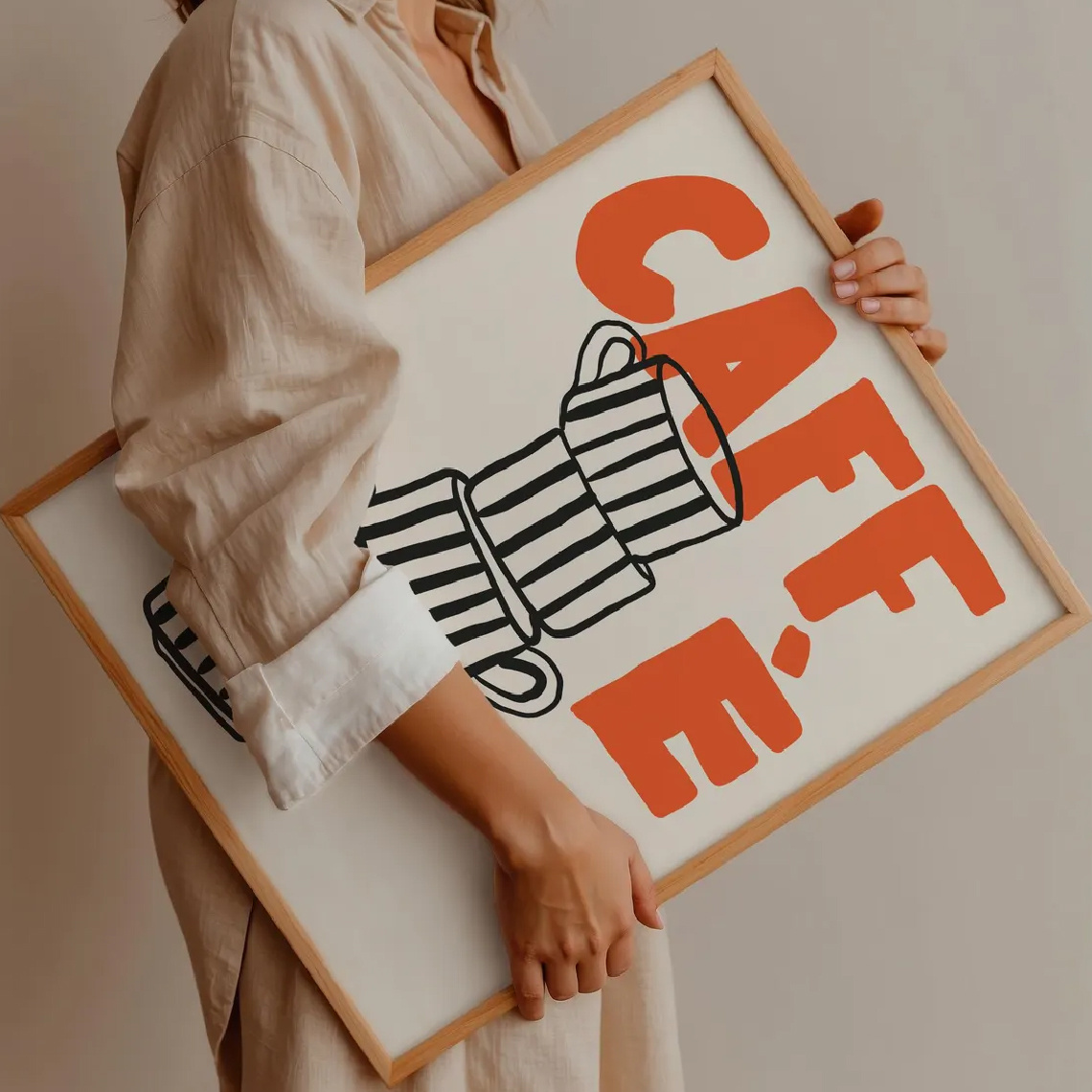1/3pcs Italian Coffee Canvas P - Home Decor Orange review and price
