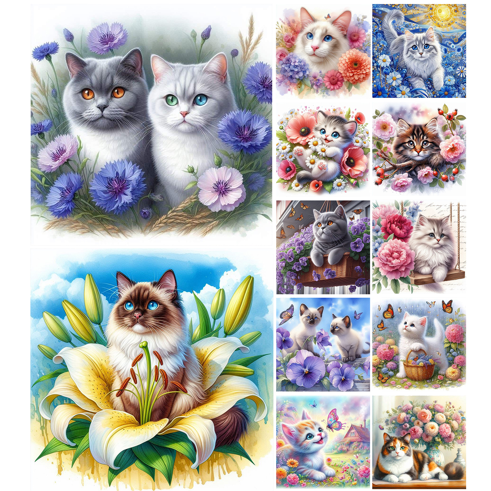Cat Full DIY 5D Round Drill Di - Home Decor Diy Ideas review and price