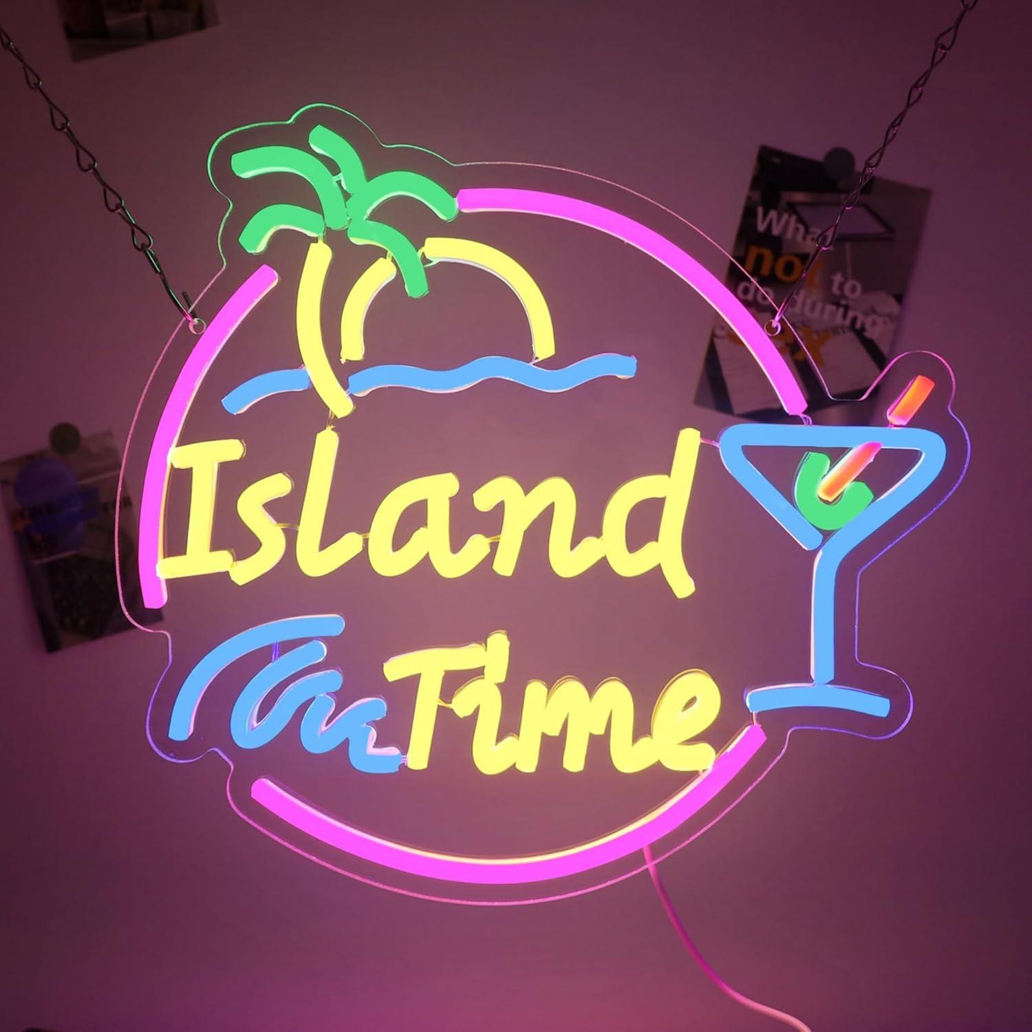 Island Time Neon Sign LED Ligh - Home Decor Shop review and price