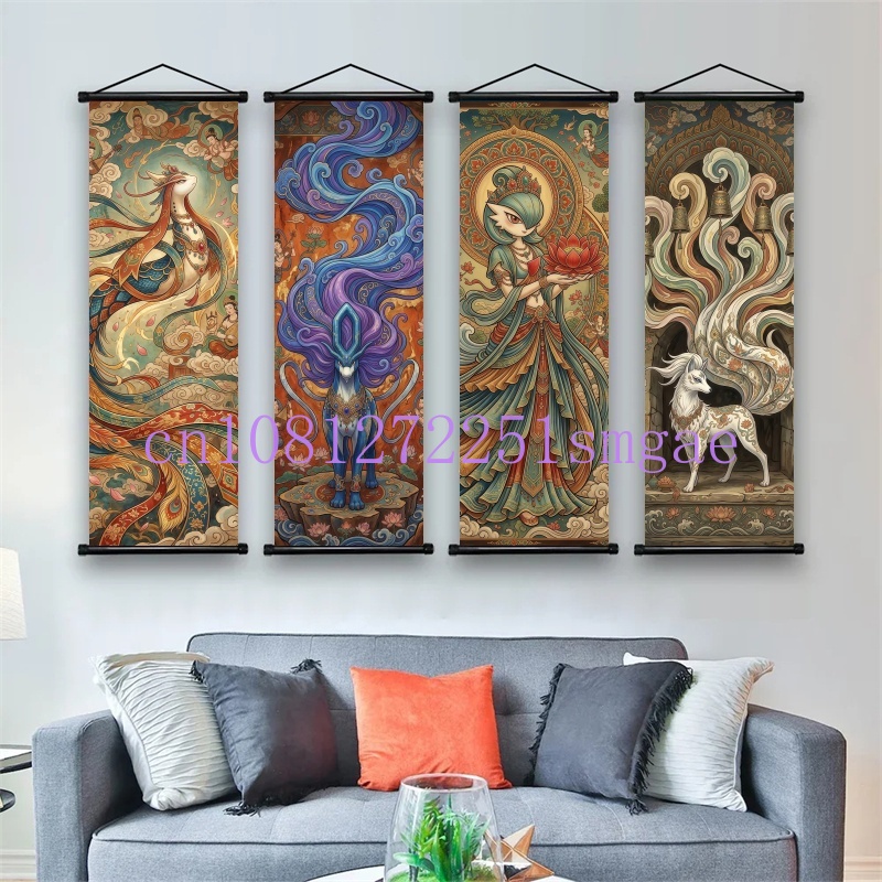 Pokemon Anime Poster Scroll Pa - Canvas Painting review and price