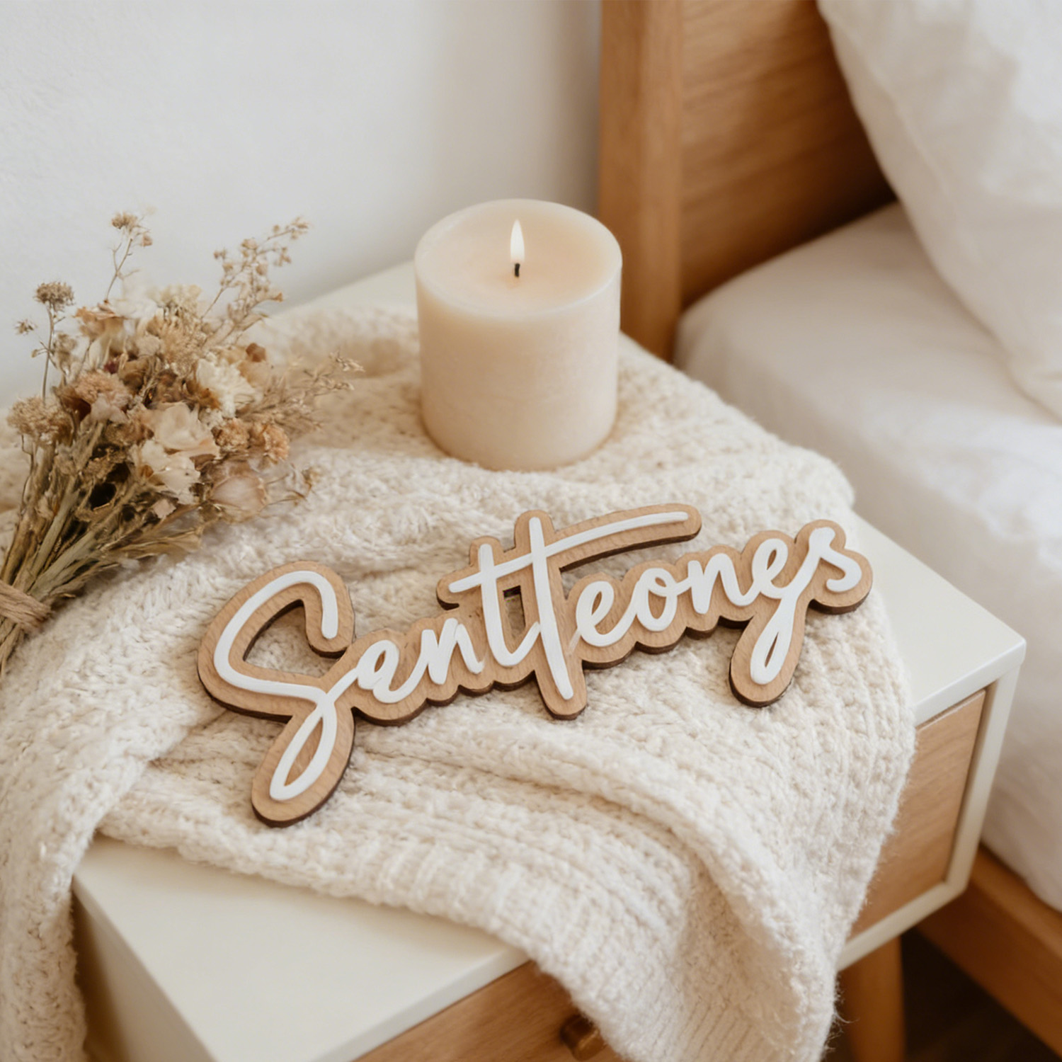 1Pc Custom Name Cute White Woo - Home Decor White review and price