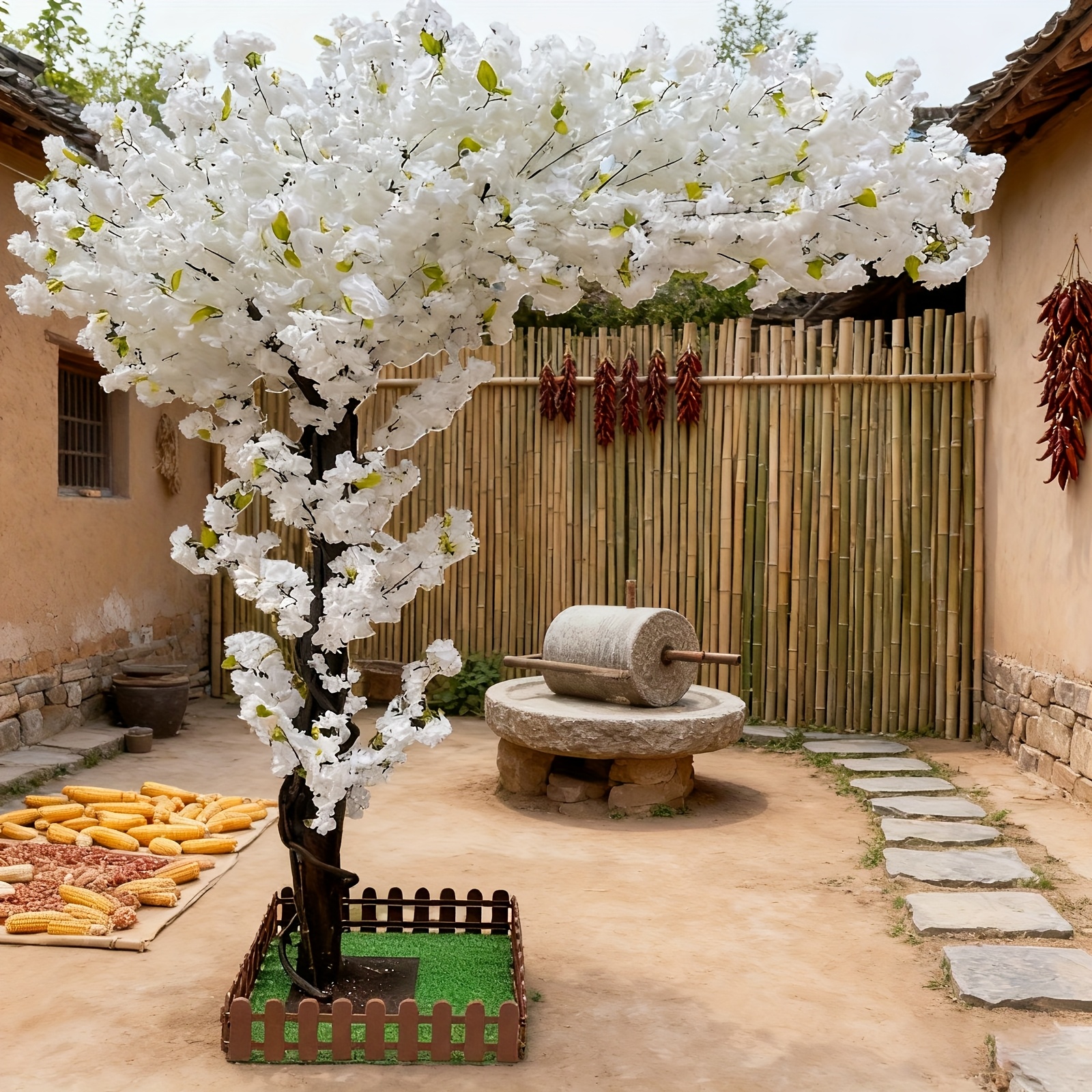 Artificial Cherry Blossom Tree - Home Decor White review and price