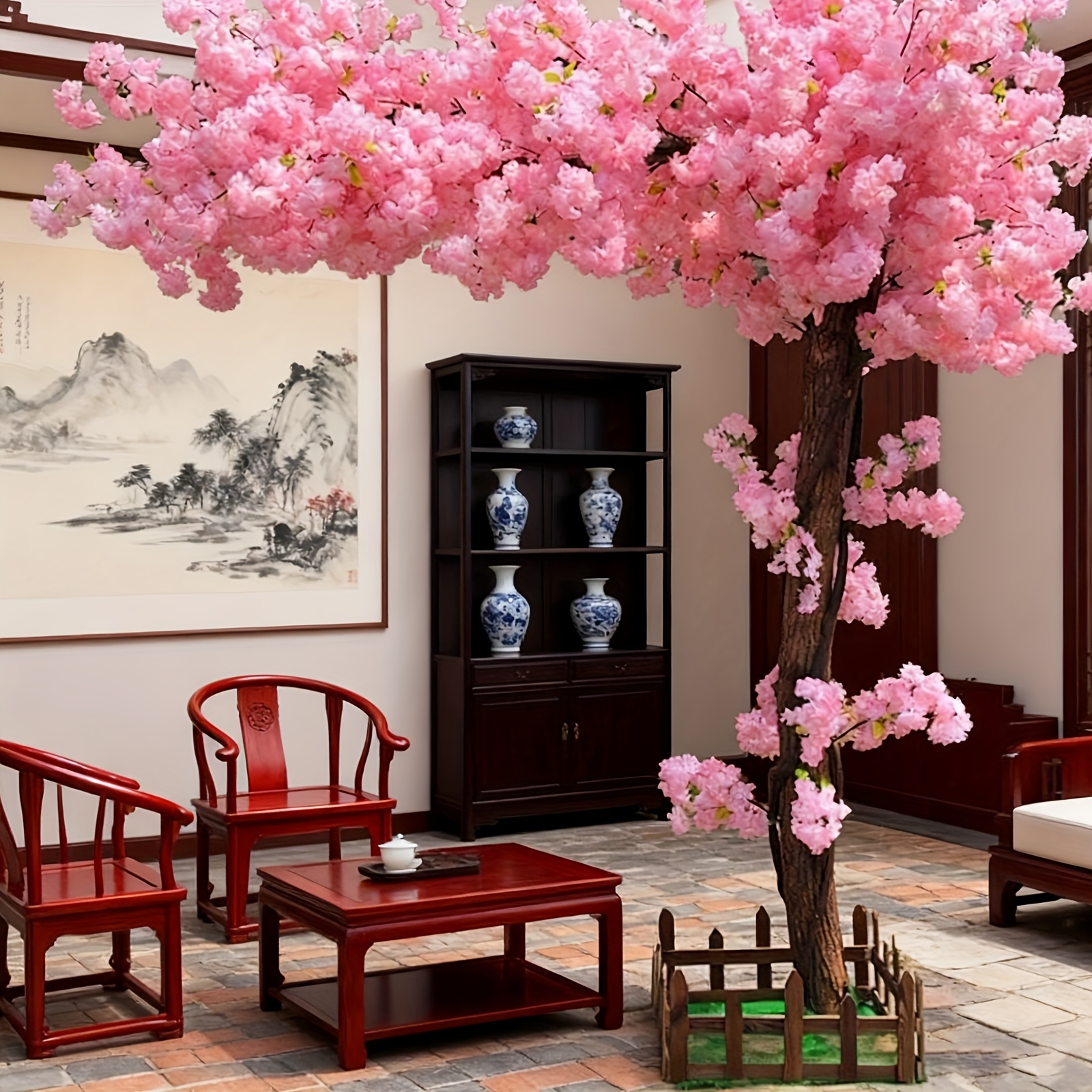 Artificial Cherry Blossom Tree - Home Decor White review and price