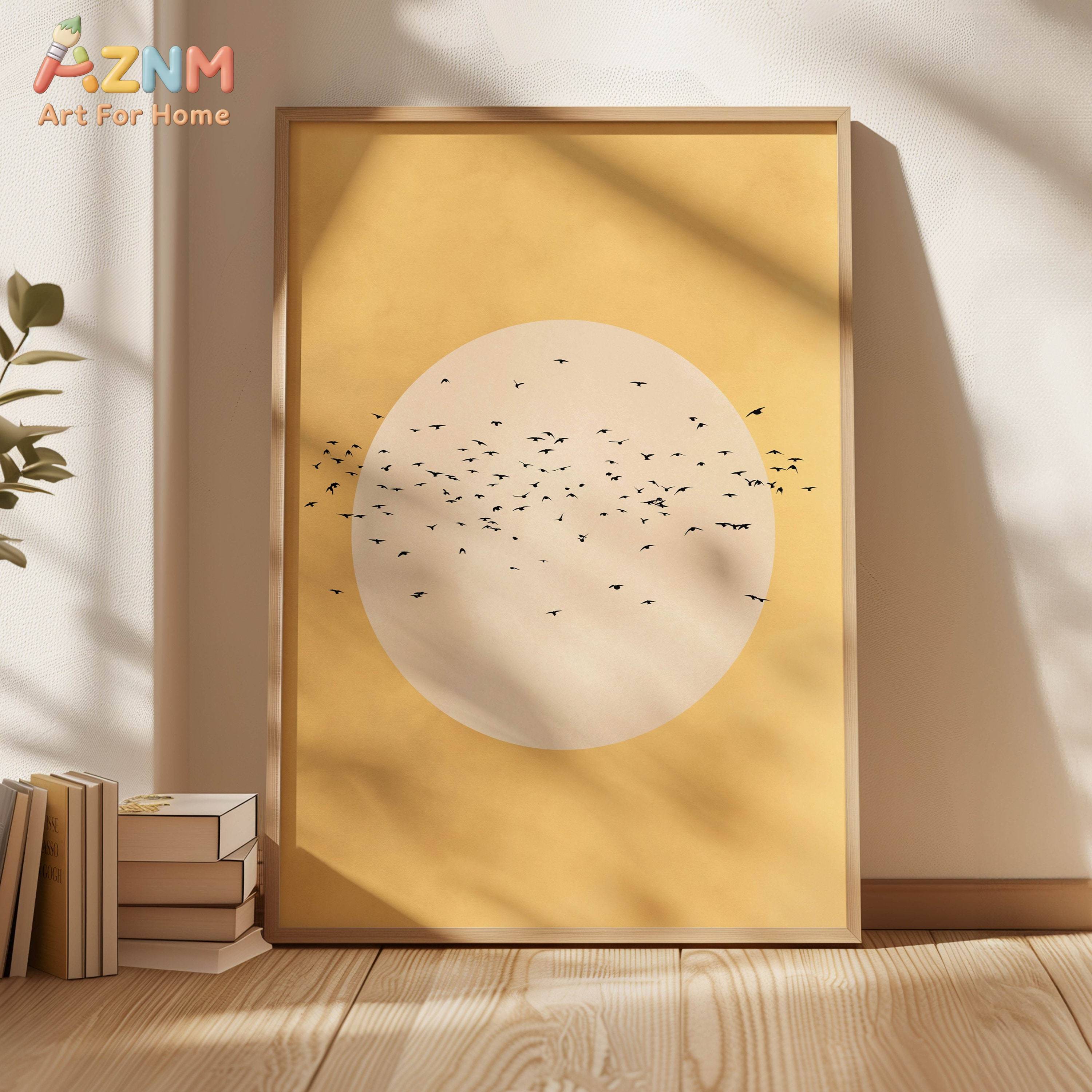 Sage Green Yellow Flock of Bir - Home Decor Orange review and price