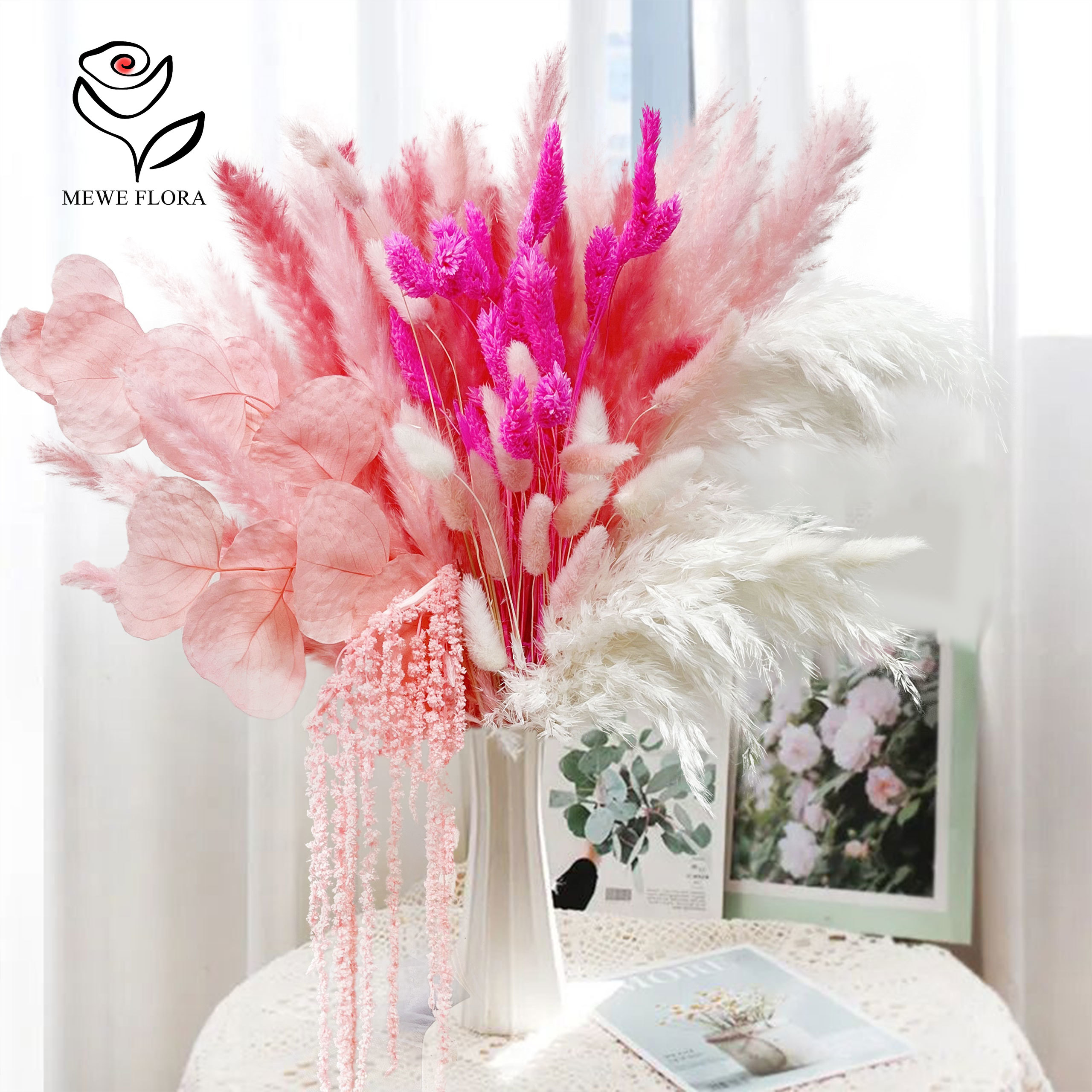 Natural Pampas Pink Dried Flow - Dried Flower Bouquet review and price