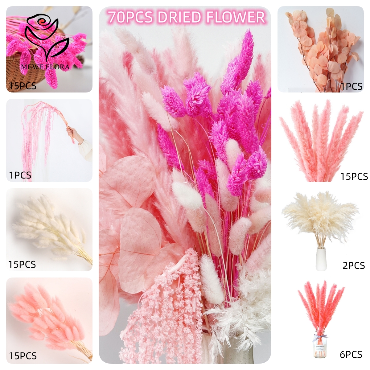 Natural Pampas Pink Dried Flow - Dried Flower Bouquet review and price