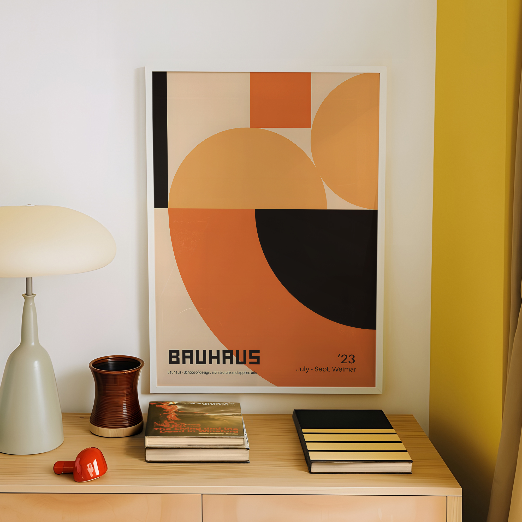 Modern Geometry Bauhaus School - Home Decor Orange review and price