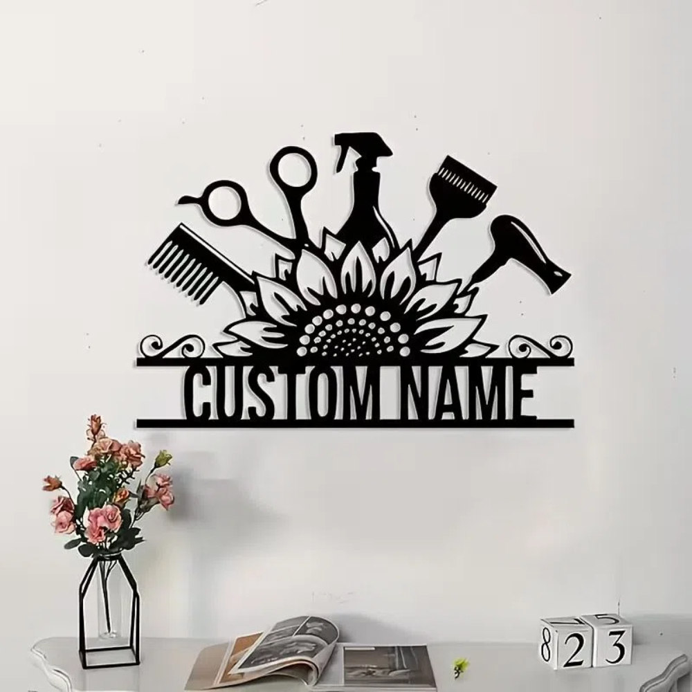 Custom Hair Stylist metal Name - Home Decor Shop review and price