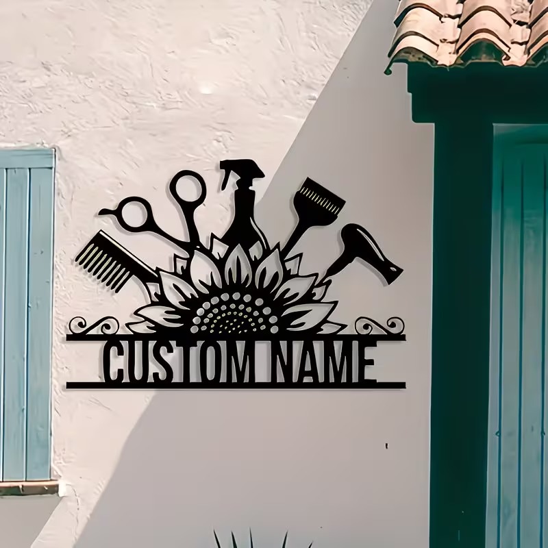 Custom Hair Stylist metal Name - Home Decor Shop review and price
