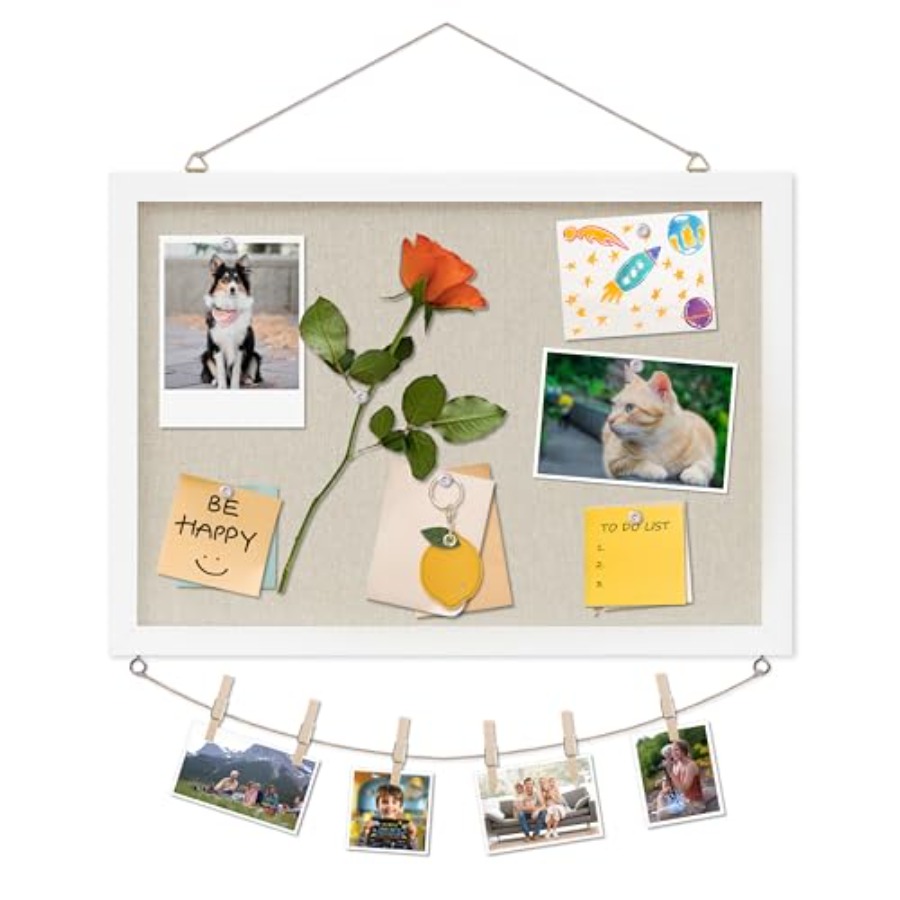 Cork Board with Linen White, B - Home Decor White review and price