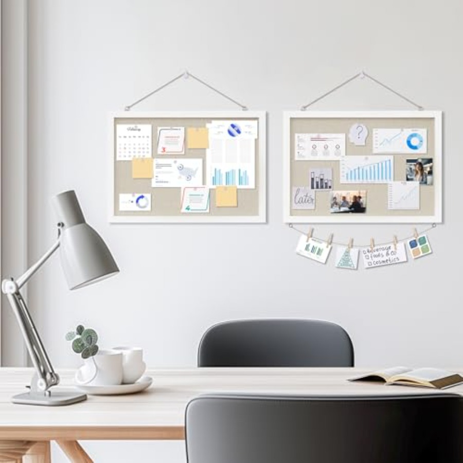 Cork Board with Linen White, B - Home Decor White review and price