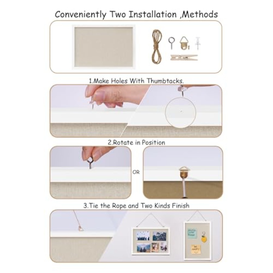 Cork Board with Linen White, B - Home Decor White review and price