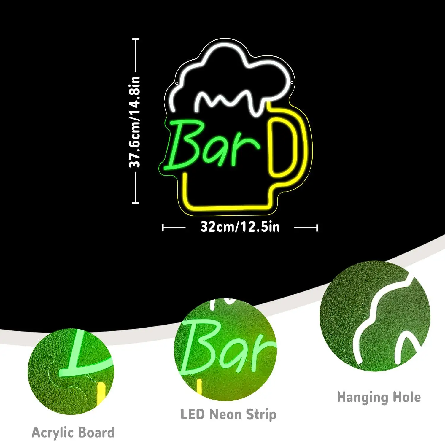 Beer Bar Neon Sign USB Dimmabl - Home Decor Shop review and price