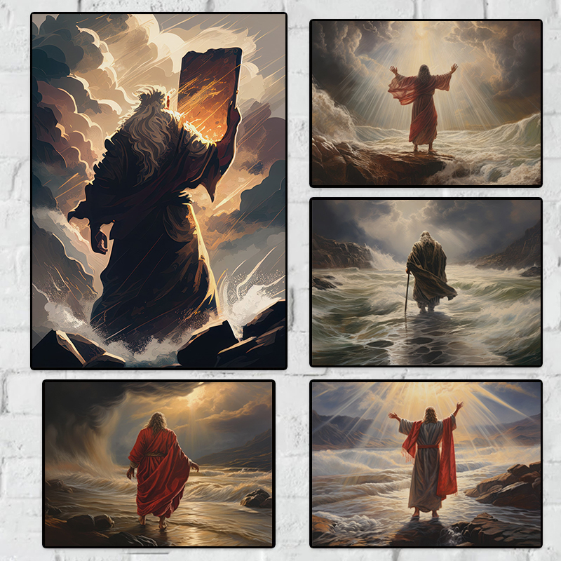 Classic Moses Parting The Red  - Home Decor Jesus review and price