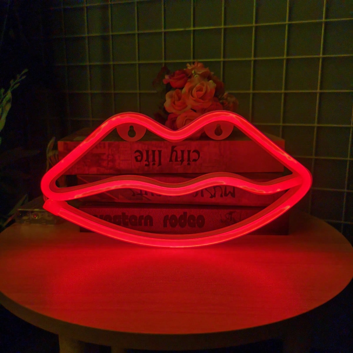 1 Pack Red Lips LED Neon Sign, - Home Decor Lamp review and price