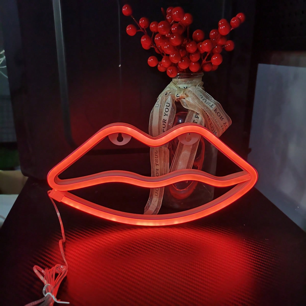 1 Pack Red Lips LED Neon Sign, - Home Decor Lamp review and price