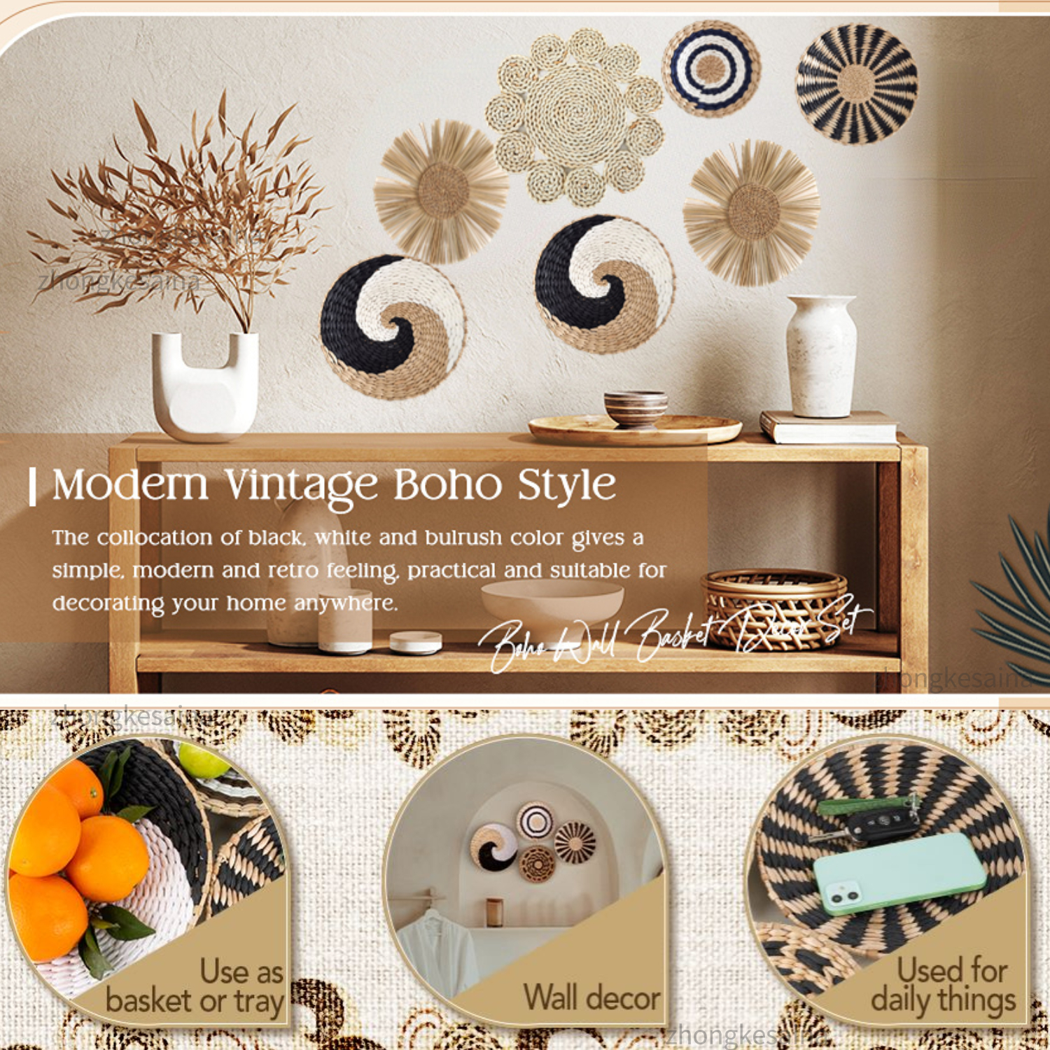 Straw Woven Wall Decoration Bo - Woven Wall Basket review and price