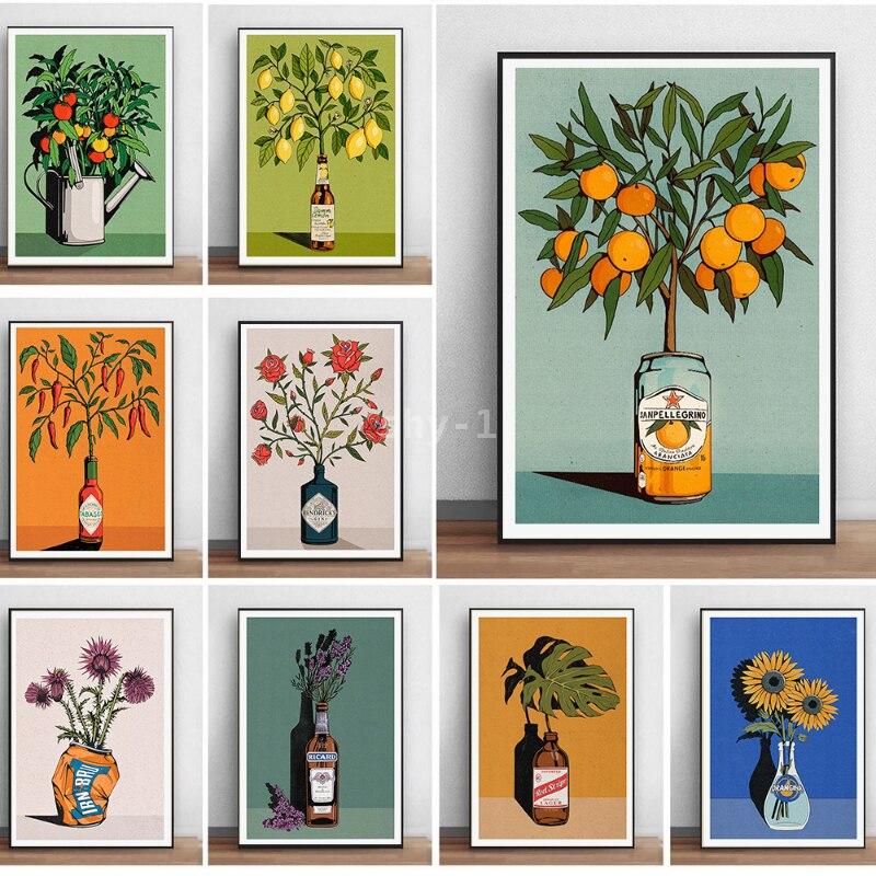 Modern Citrus Wall Art  Lemon  - Home Decor Orange review and price
